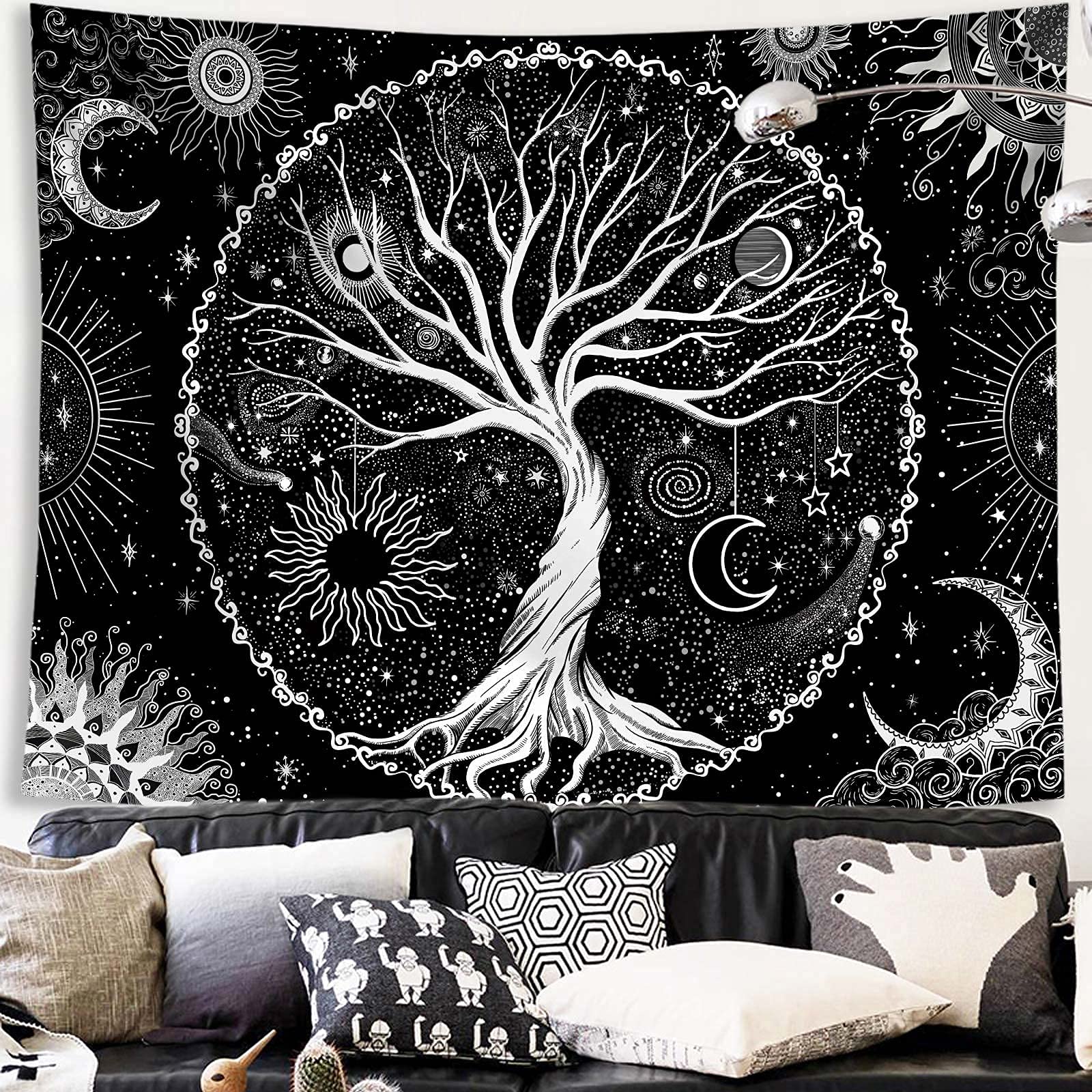 HASTHIP  Tree of Life Tapestry Black and White Tapestry Galaxy Space Tapestry Black Aesthetic Tapestry Wall Hanging for Bedroom (50¡Á60 Inches) HASTHIP  Tree of Life Tapestry Black and White Tapestry Galaxy Space Tapestry Black Aesthetic Tapestry Wall Hanging for Bedroom (50¡Á60 Inches)